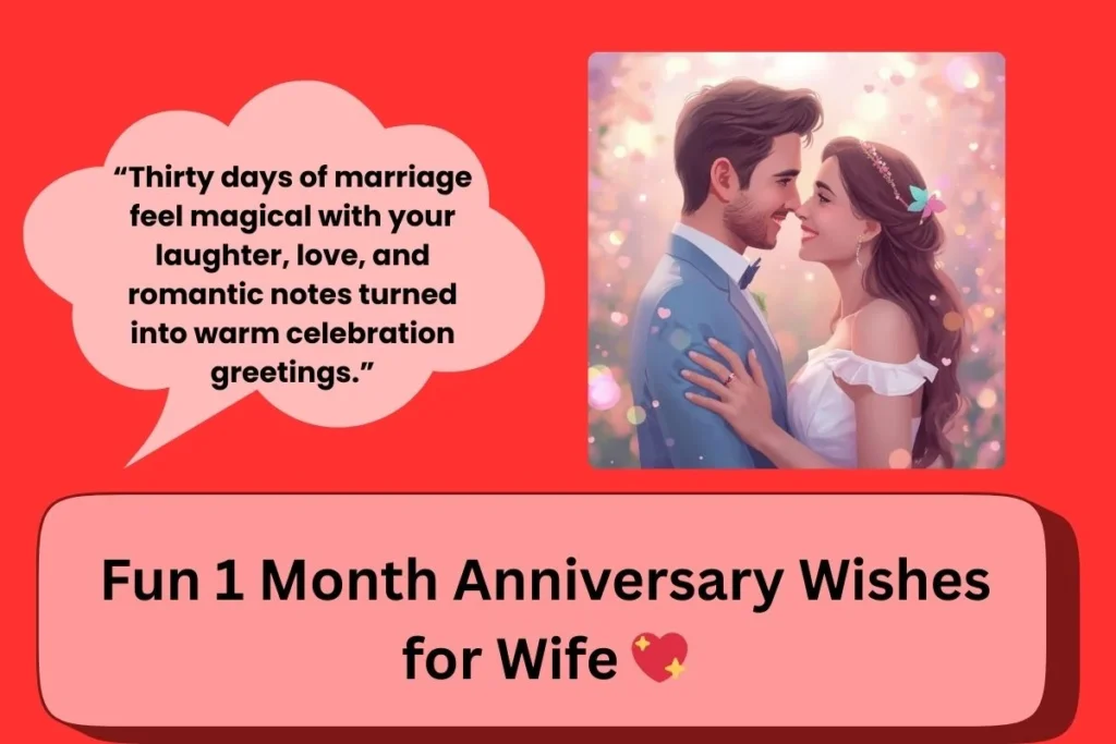 Fun One Month Anniversary Wishes Wife