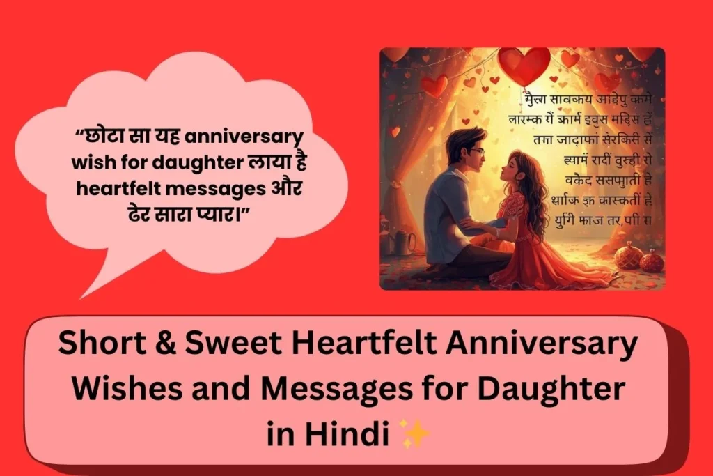 Short And Sweet Heartfelt Anniversary Wishes And Messages For Daughter In Hindi