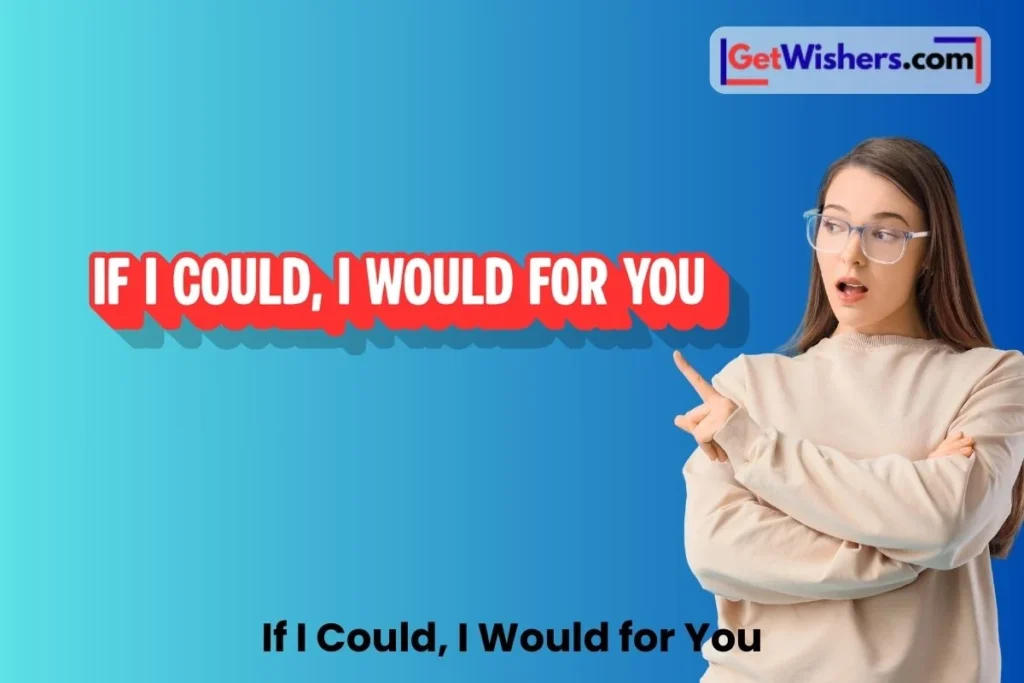 If I Could I Would For You